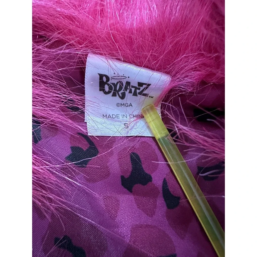BRATZ Jacket Spirit Halloween (Rare) Faux Fur Faux Leather Pink Juniors Size S